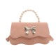 2024 new temperament fashion pearl handblack -bodied foreign pure color design fresh butterfly texture messenger bag