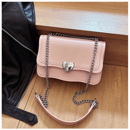 2024 Summer new fashion ladies shoulder bag design feel versatile chain bar crossbody bag casual love small square bag