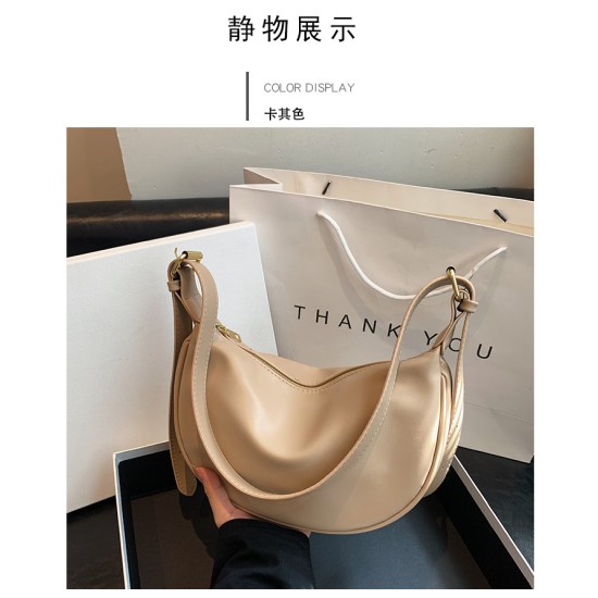 2024 new versatile Korean version of foreign qi bag net red fashion women's bag large -capacity shoulder bag messenger dumpling bag