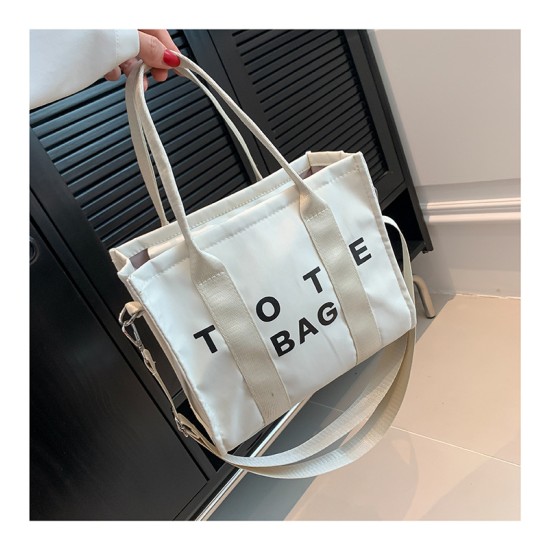 New fashionable shoulder oblique leisure, fresh, simple nylon handbag, handbaged hand -carried large -capacity tote bag