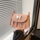 Freshly folds in summer, casual new fashion texture, messenger bag, fresh solid color bow, armpit bag