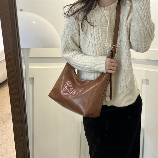 2024 spring new fashion casual shoulder bag simple and fashionable large -capacity big capacity tote bag casual simple bucket bag