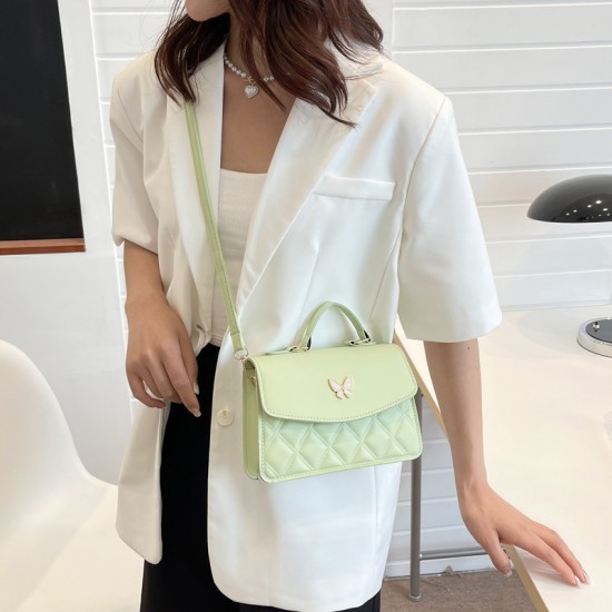 Pure -colored diamond handbag 2024 retro fashion messenger bags simple casual foreign style small bag