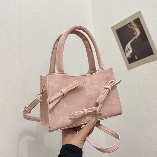 2024 new fashion, simple shoulder messenger small bag Sweet little bow, cute wild handbag