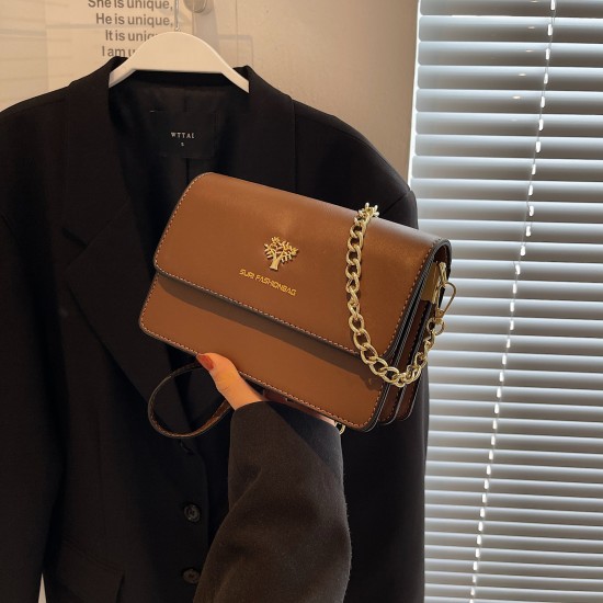 Bag women's new version 2023 fashion Korean version of shoulder bag simple design messenger bag chain women's bag small square bag