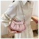 Women's bag 2024 new trendy line Korean version of niche versatile fashion design foreign qi fold pearl chain shoulder bag