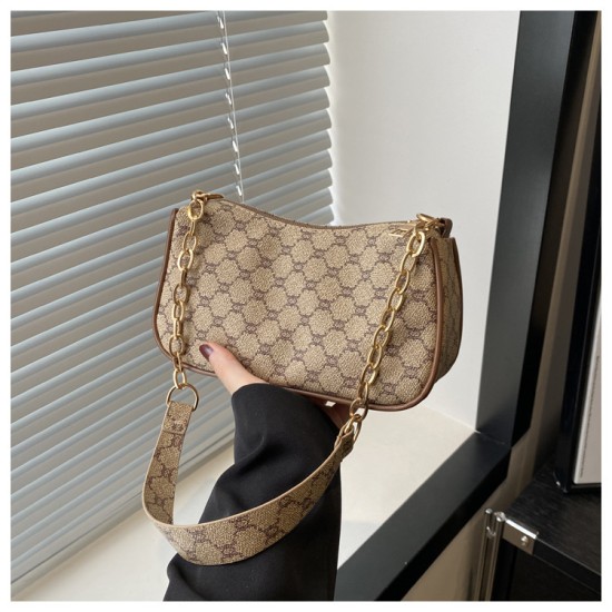 2024 Spring New Western Glip Chain Shoulder Bag Simple Casual Casual Practice Cross -bag Diamond Lord Women's Bag