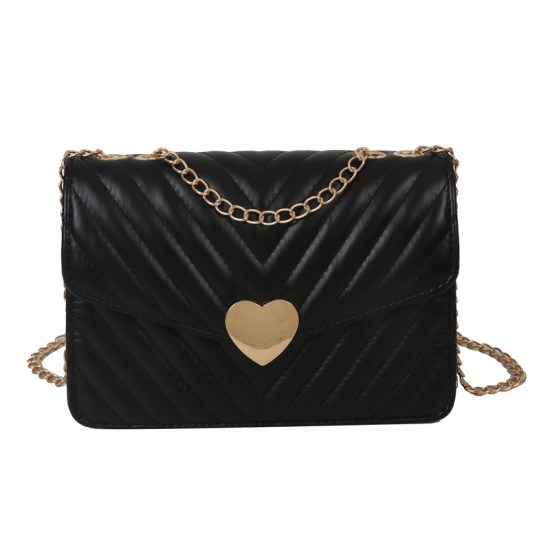 This year's popular women's bag 2024 new texture Lingge embroidery line chain retro love shoulder messenger small bag