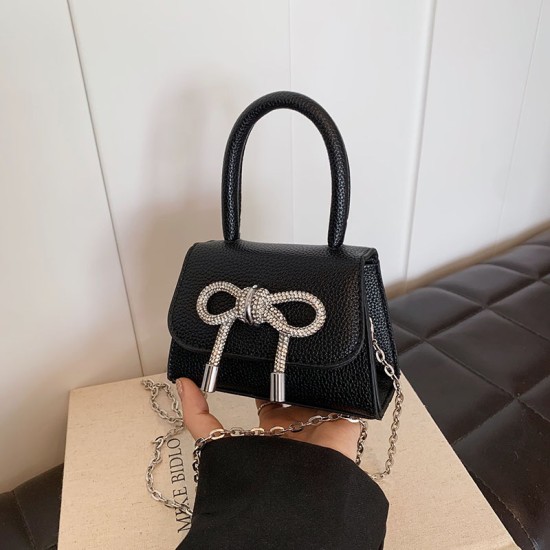 Bow Diamond Chain Female Bag Personalized Crossbody Small Book Senior Sensing Small Fragrance Wind Bag Bag