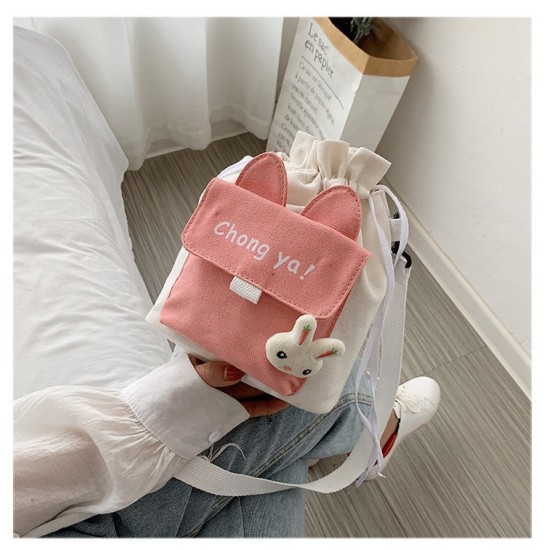 Niche Korean version of cute canvas Bausson line retro literary female student crossbody bag new fashion versatile leisure bag