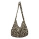 Japanese minimalist canvas bag female 2024 new fashion leopard shoulder shoulder messenger bag