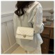 2024 new Korean versatile bag oblique cross -shoulder women's bag online red small incense winding chain embroidered line small square bag