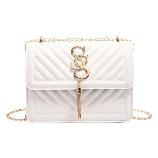 Foreign gas chain bag female 2024 new summer fashion shoulder messenger small square bag pure color diamond embroidered line women's bag