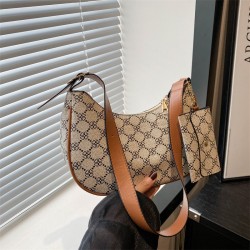 Simple leisure 2024 summer new style, beautiful and beautiful mother retro leisure, commute, shoulder crossbody crescent moon bag