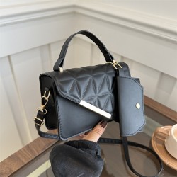 Lingge embroidery line Fashion bag female 2024 autumn and winter new pop subdue mother bag, commute shoulder mesengers bag handbag