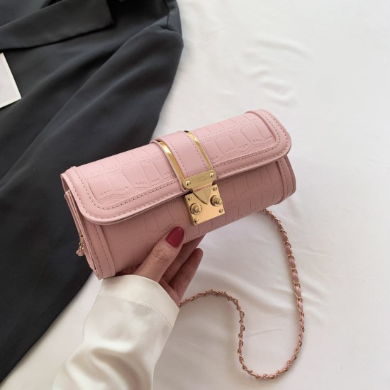 Bag female 2024 new summer stone pattern cylinder bag fashion texture texture niche design messenger chain pillow bag