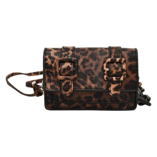 Niche design temperament leopard print bag female 2024 new autumn and winter retro high -end mini -shoulder bag small bag