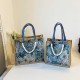 Korean version of high -value literary cotton and linen women's bag large -capacity ins, wind pearl bags, fashion work, commute handbag