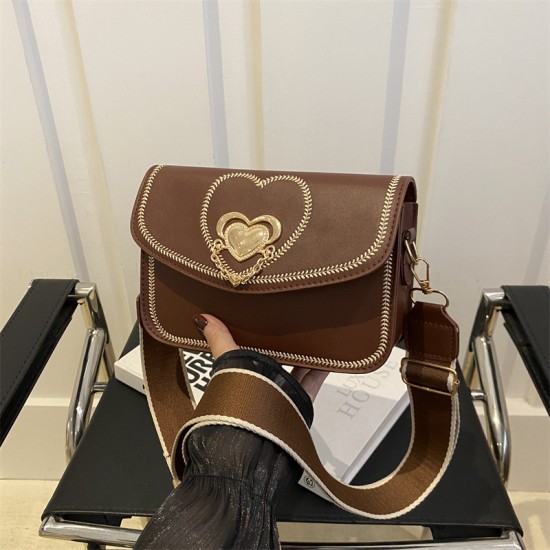 Fashion foreign spirit embroidery line bag female 2024 new popular leisure broadband messenger shoulder shoulder underarms underxial small square bag