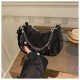 Summer fashion handbian shoulder bag female beautiful casual niche design crossbody bag new metal chain new moon bag