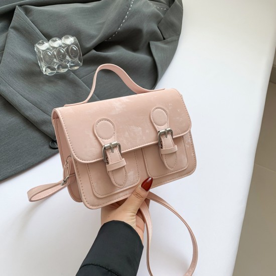 Simple retro quality hand -made small square bag women's bag 2024 Summer new style fashion personalized backpack shoulder shoulder mesengers