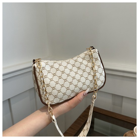 2024 Spring New Western Glip Chain Shoulder Bag Simple Casual Casual Practice Cross -bag Diamond Lord Women's Bag