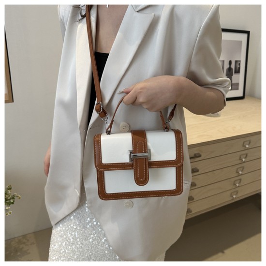 2024 spring and summer new Korean version of the handbag women's retro fashionable shoulder small square meter qi feeling contrasting meseper