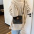 Fashion, simple niche oblique cross -bag wide shoulder strap, small square bag, retro suede suede shoulder mesengers, tincture bag