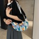 Canvas summer bag female 2024 new cartoon dumpling bag, crow crow small square bag, simple shoulder mesengers