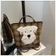 Korean version of cute girl Totbag 2024 autumn and winter new cartoon animation large -capacity shoulder bag underarms