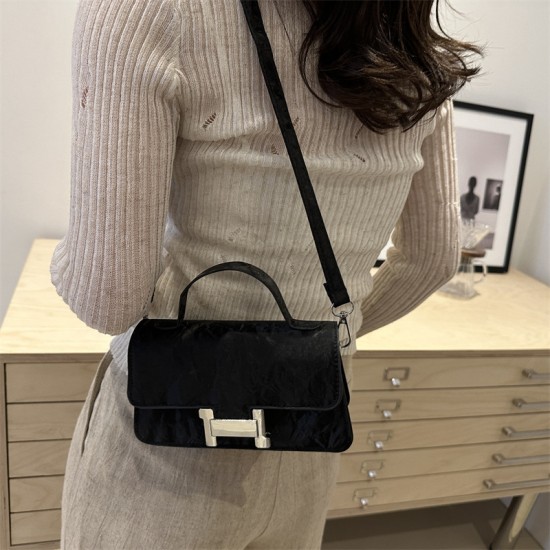 Cross -border bags fashion fashion simple shoulder bag new INS handbags babes stone pattern pure color meseped small bag