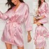 New European and American Interesting Pink Striped Home Service Two -piece fashion design lace lace pajama set female