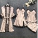 Cross -border pajamas Female sexy pajamas Four -piece Korean suspender pajamas Female home clothes with chest pads pajamas 2103