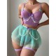 European and American cross -border relationship fun underwear lace tube top skirt pants three -piece set Amazon foreign trade spot