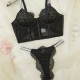 2024 new European and American cross -border foreign trade sex erotic erotic underwear lace perspective temptation tube top pants two pieces