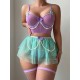 European and American cross -border relationship fun underwear lace tube top skirt pants three -piece set Amazon foreign trade spot