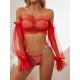 European and American cross -border sexy view of sexy lingerie set mesh metal chain temptation passion -free uniform foreign trade hot sales