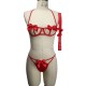 Speed ​​Store Europe and the United States cross -border net red bow, three -piece handcuffs sexy temptation, sexy lingerie