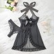 European and American cross -border sexy seductive sexual pajamas suits lace bow perspective doll presence foreign trade hot -selling night skirt