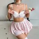 European and American cross -border sexies fun underwear bow, chest skirt, butterfly pants female three -piece set Amazon foreign trade