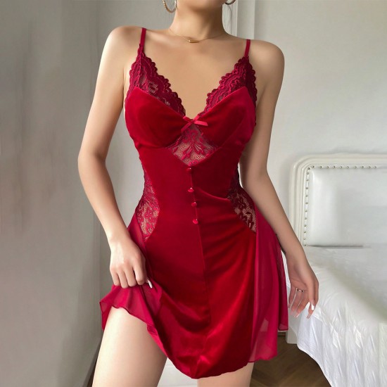 European and American cross -border sexy velvet sex pajamas passion temptation dressing skirt Amazon supermarket foreign trade thermal sales