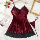 European and American cross -border relationship Fun pajamas Female velvet big size fat woman temptation night skirt thong two -piece foreign trade