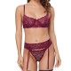 INS cross -border lace three -piece set of sexy underwear European and American sexy three -point steel pallets