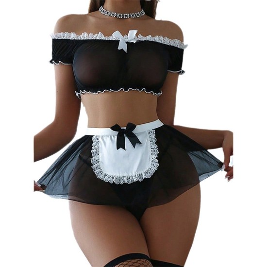 European and American cross -out -of -overseas trade explosion Amazon passion sexy lace temptation uniform sex underwear maid suit