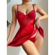 European and American cross -border overseas trade erotic erotic lingerie Sleepy clothes Valentine's Day velvet sleeping skirt two -piece suspender skirt