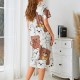 European and American cross -border sexy pajamas cartoon cartoon print dress long skirt home service Amazon supermarket foreign trade thermal sales