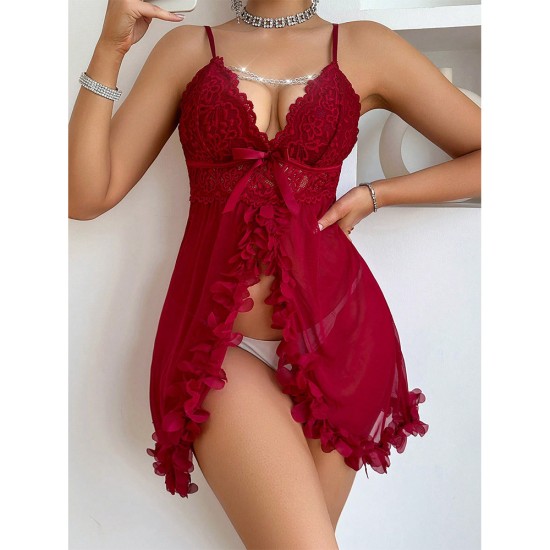 European and American cross -border relationship fun pajamas lace perspective temptation Lian bodywear Amazon supermarket foreign trade thermal sales