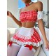 European and American cross -border sexy seductive sexy lingerie 4 -piece passion uniform maid costume Amazon foreign trade thermal sales