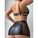 European and American cross -border foreign trade erotic erotic lingerie chest skirt pants three -piece PU stitching passion uniform