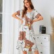 European and American cross -border sexy pajamas cartoon cartoon print dress long skirt home service Amazon supermarket foreign trade thermal sales